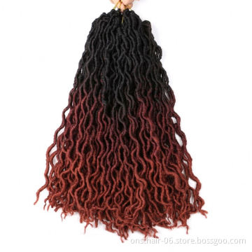 MYZYR Faux Locs Crochet Braids Synthetic Crochet Braids Ombre Braiding Hair Bohemian Locks 18 inch 24 Stands